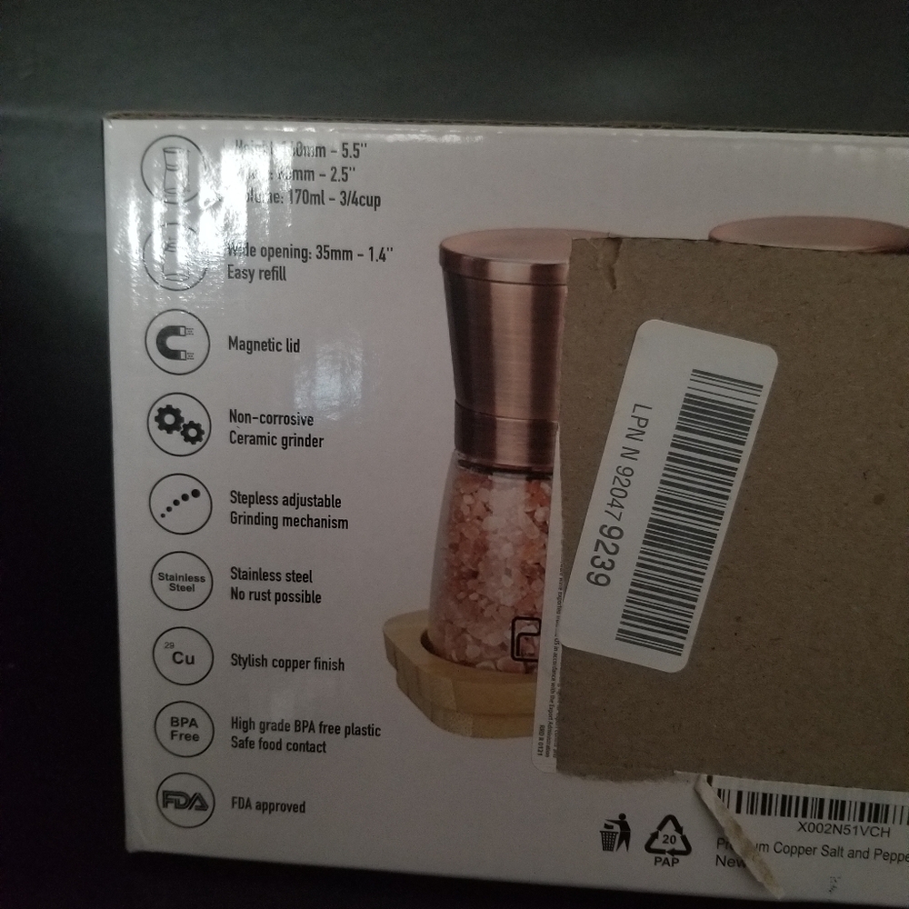 Premium Copper Salt &Pepper Mill Set - Picture 5 of 5